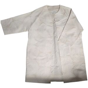 Whyci‎ Milano Italy Cotton Embroidered Spiral Jacket Cream 44 M/L